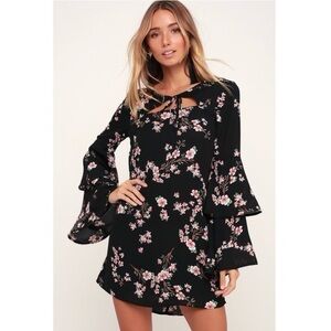 Lulus | Jack by BB Dakota Black Floral Long Sleeve Dress